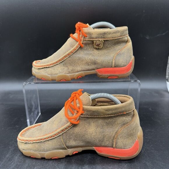 Twisted X Chukka Boots Youth Kids Size 12 M Brown Leather Orange Lace Up YDM0006 - Picture 2 of 7